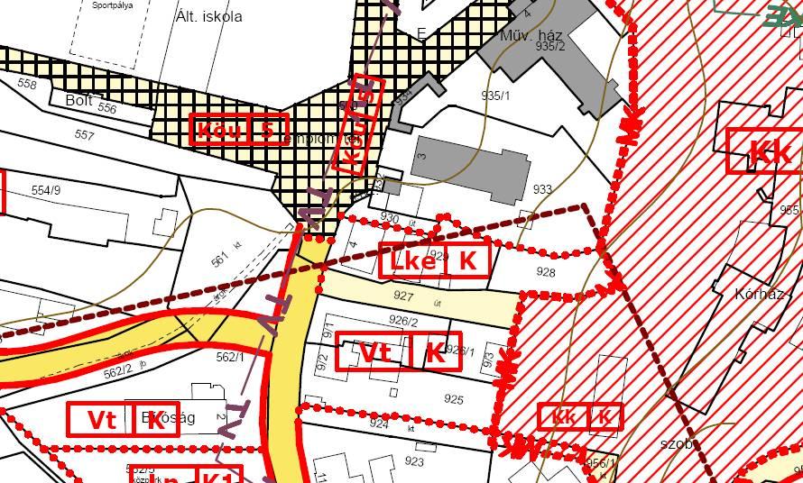 A közművek helyzetét szükséges vizsgálni, és a telekhatárt annak figyelembevételével kell meghatározni. 18. KÖKA Kft. Övezeti besorolás módosítás A Kft. a 929 illetve 928 hrsz.