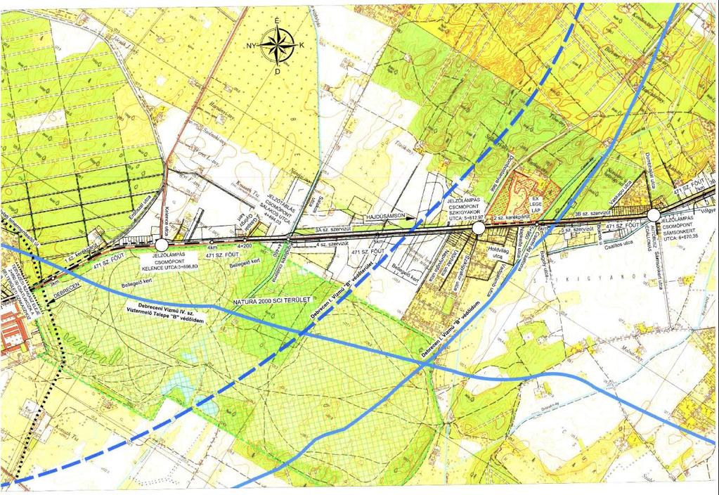471. SZÁMÚ FŐÚT FEJLESZTÉSE D E B R ECEN HAJDÚSÁMSON ( 2 + 8 5 0-7+405) KÖZÖTTI S ZAKASZ K a p a c i t á s b ő v í t ő f e j l e s z t é s e k Új s z e r v i z u