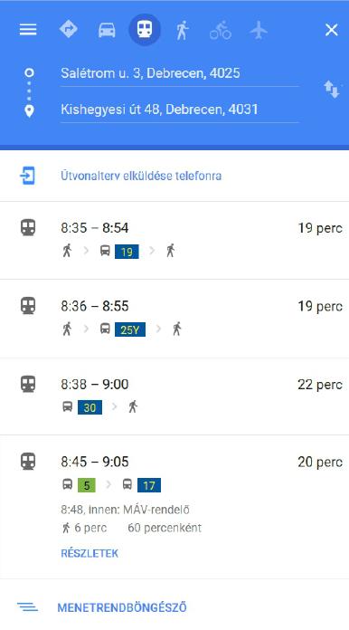 DEBRECENI TÖMEGKÖZLEKEDÉS FEJLESZTÉSE DKV GOOGLE TÉRKÉP DKV menetrend a Google Térképen!!! 2017.