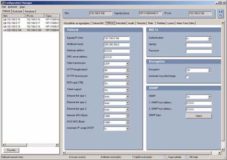 VIP X1600 XFMD Az IP-cím beállítása hu 9 7 Az IP-cím beállítása Ha még nem tette meg, telepítse a Configuration Manager programot a termékhez kapott CD-lemezről.