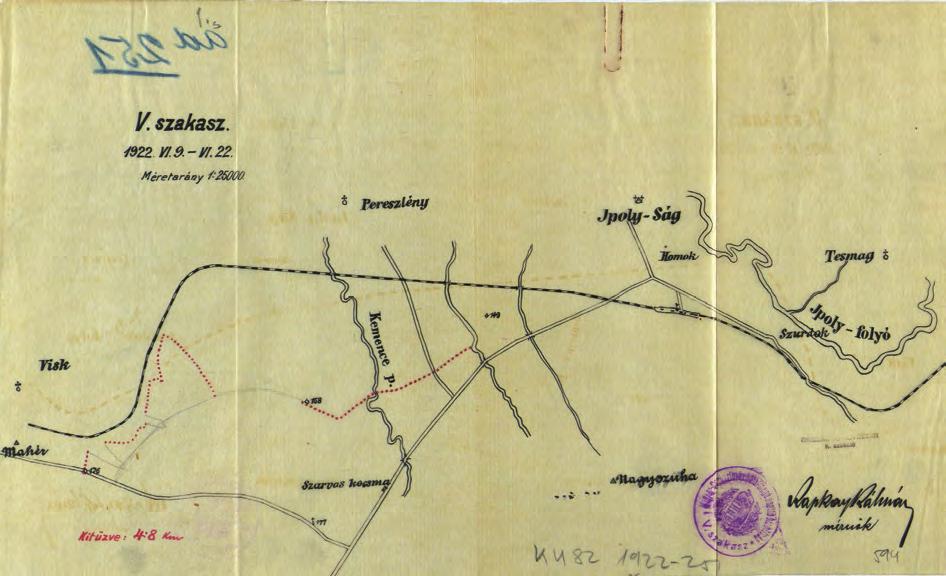 Suba János: Az Állami Földmérés szerepe a trianoni határok kijelölésében, kitűzésében 35 a VII XII., a III. a XIII XIX. munkaszakaszokat foglalta magába.