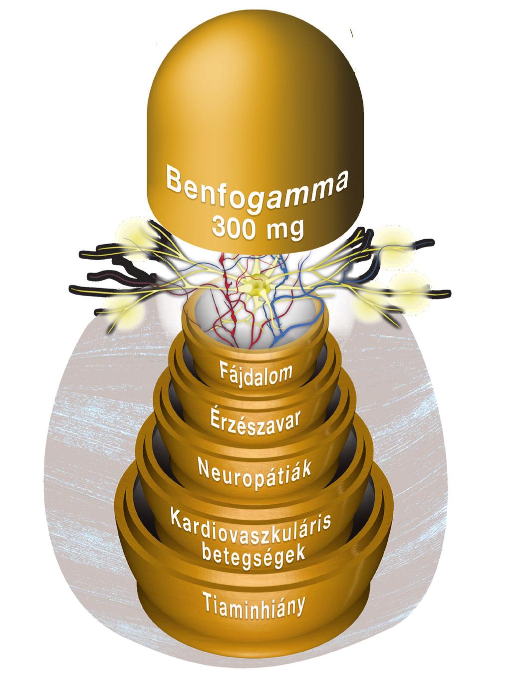 Benfogamma 300 mg Oki terápia a cukorbetegség szövődményeinek kezelésében csökkenti a diabeteses szövődmények progresszióját 1,2,3 gátolja a hiperglikémiás eredetű károsodás négy alternatív