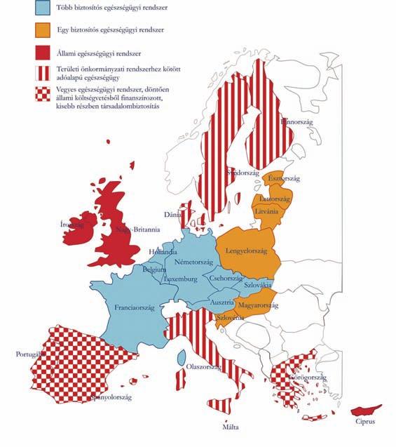 Az EU-15 egészségügyi rendszerei Összefoglalás adóalapú rendszerek között Nagy-Britannia és Írország a centralizált formát képviseli, az északi és déli országokat a decentralizált, regionális