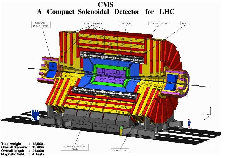 Az LHC CMS detektora Súlya 12500 tonna, > 2000 résztvevő 155 országból Horváth
