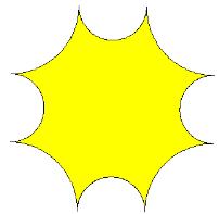 Mozaik sorminták egymás fölé elég, ha a sor egy alapelemből, utána egy m-2 hosszú sorból és még egy alapelemből áll. A két szélső elem színe legyen sárga, a többié pedig a paraméterként kapott szín!