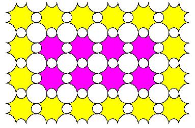 forward( 3*h) for i in range( n-2): sor(m,h,"yellow","magenta") turtle.forward( 3*h) sor(m,h,"yellow","yellow") turtle.forward( -3*h*n) def alap( h, szin): turtle.