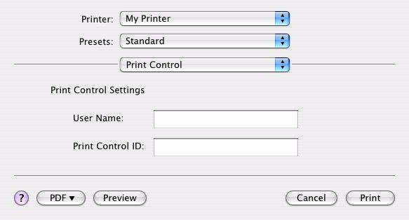 Print control (Nyomtatásvezérlés) Ha a nyomtatók felügyeletéhez a Windows nyomtatásvezérlő kiszolgálószoftvert