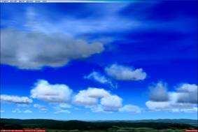 36. ábra. Szépidő gomolyfelhők (cumulus humilis) megjelenítése az MS Flight Simulator X vizualizációs alrendszerében (bal oldali kép), és ugyanezen felhőzet a valóságban (jobb oldali kép) (http://www.
