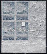 Block of 4, with extra corner of the sheet. Catalogue value: 60 000 HUF ++ 1955.