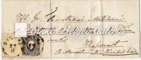 Távolsági levél. PESTH-WIEN között. Kalapács bélyegzővel. 2x15 kr.-os II. típusú bélyeggel bérmentesítve. / 1859. 01. 22. Long-distance letter.