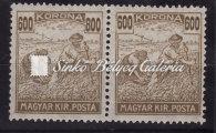 / 1924. Harvester-Parliament, misprint The right 800K stamp is paint deﬁcient. Kikiáltási ár: 1.000 Ft 1925. Jókai Mór I.