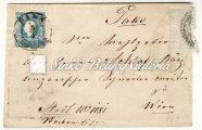 Távolsági levél. PRESSBURG-PESTH között. II. típusú 2 kr.-os bélyeggel bérmentesítve. Katalógus érték: 40 000 HUF / 1860. 05. 08. Long-distance letter.