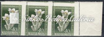 Misprint, 60 ﬁllér stamp with upper paperfold. 1950. Virág I., tévnyomat. A tervező neve alig látszik.