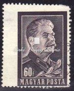 tétel 1953. Sztálin Gyászblokk, tévnyomat V-ös számvízjellel./ 1953. Szalin-Mourning block, misprint, with V. number watermark.