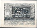 ) - Block Black print with the subtitle on the back side "Gift of the Hungarian Post Oﬃce" and with black serial number. Catalogue value: 17 000 HUF 1971.