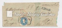 Franked with 5kr + 10kr stamps. The stamps are intact and pulled over to the back side of the letter. 1862. 05. 26. Ajánlott távolsági levél.