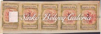 4k denomination is in pair, cut out of from the letter. Annulling by cancellation. Catalog value: 20.000HUF 1919/20.