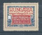Presentation of Hungary's collection Commemorative sheet. It's ﬁrst stamp. 1933. II.
