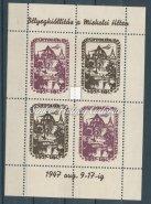 Országos Bélyegkiállítás Emlékkisív I. 1465. tétel 1946. Hadisegély bélyegfüzet. 1464. tétel 1943. Debreceni Vásár Emlékív. / 1943.