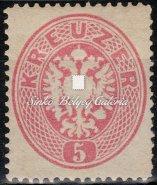 Austria. Mich: 25. Catalogue value: 110 EUR Kikiáltási ár: 60.000 Ft 1863. Ausztria. Mich: 26a 5kr. bélyeg, 14-es fogazattal.