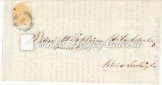 13. Long-distance letter sent from Pest/Abends to Reichenberg(CSK). Franked with a 1863's 15 krajcár stamp with perforation 14 and arrival stamp on the back. 1863. Távolsági levél.