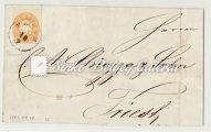 A hátoldalon érkeztetve. / 1864. 09. 22. Distance letter, between S.A. ÚJHELY-RÍMASZOMBAT, 1863 postal stationery envelope without watermark, arrival sign on the back side.