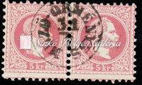 Typography 5kr. stamp. With NAGY-BOCSKÓ cancellation. 500 Gp. 1867. Könyvnyomat 5kr.+ 5kr. PISKOLT 167.