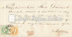 tanusítvánnyal. Kabinet luxus levél. / 1867.08.26. Long-distance letter. Between RÁKOSPALOTA - POZSONY. ( with green cancellation, which is very rare. Gudlin R.!) Franked with 1867.