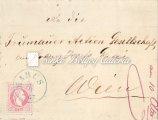 50kr stamp with red-brown colour SISSEK cancellation. (4/7 July 4) Used in the last month of validity in 1871.