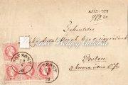 invoice with a 1868-70's design 5 krajcár Hungarian revenue stamp. Kikiáltási ár: 25.000 Ft 1870.06.10. Ajánlott távolsági levél. POZSONY-PESTH között.