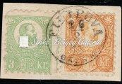 200Gp Centrált bélyeg. / 1871. Engraved 2kr. stamp CSETNEK (SK) centered cancellation. 200Gp. 1871.Távolsági levél. KISFALUD-MUNKÁCS 225.