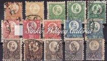 219-283 246. tétel 1871. Réznyomat, színárnyalatokkal 247. tétel 1871. Réznyomat. 15kr-os barna színű. A bélyeg felső részén látványos festékmegfolyás. / 1871. Engraved 15kr stamp, brown coloured.