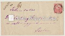 BOROSTYÁNKŐ (kék bélyegző) (500Gp)-BONYHÁD között. 5kr. Réznyomat bélyeggel bérmentesítve. / 1873. 06. 20. Long-distance letter. Between BOROSTYANKO (blue cancellation) (500Gp)- BONYHAD.