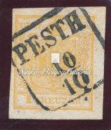 Könyvnyomat 1kr. OEDENBURG 6. tétel 1850. Könyvnyomat 1 kr. GRAN lebélyegzéssel. I. típusú kézipapíron, hátoldali eltolódott tükörnyomattal.