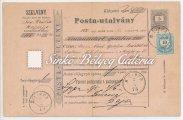 1875.02.06. Posta-utalvány. B.LIPPA-GRATZ 300. tétel 1874/81. Színesszámú krajcáros 299. tétel 1874. Színesszámú krajcáros 20kr. 298. tétel 1874. Színesszámú krajcáros 10kr.
