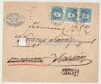 Registered long-distance letter, between ESZTERGOM-KUPS, franked with 4x5kr colour-numbered stamps withouth watermark. 1880.11.