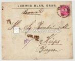 2 krajcar postcard franked with a 3 krajcár colournumbered stamp without watermark. Kikiáltási ár: 42.000 Ft 1881. Színesszámú krajcáros 5kr.