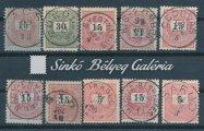 Feketeszámú krajcáros. 2 kr-os fogazatlan négyestömb, kr. fekvő vízjel. / 1889. Black-numbered krajcar 2 kr. Imperforated block of 4, with lying kr. watermark.