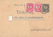With the stamper of the "K. und K. Milit. Post" on the back side. 1893. 02. 26. Helyi ajánlott levél BUDAPESTEN. 1888-as feketeszámú 8kr-os bélyeggel bérmentesítve. / 1893. 02. 26. Registered local letter in BUDAPEST.