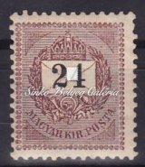 purple color, E:12:11 3/4 perforation, Catalog value: 5 000 HUF. 1899. Feketeszámú krajcáros 3kr. 364. tétel 1898. Feketeszámú krajcáros. 50kr.