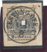 (25Gp) Kikiáltási ár: 13.000 Ft 1850. Könyvnyomat 2kr. PESTH lebélyegzéssel. I. típusú kézipapíron, szürke színű. / 1850. Typography 2kr. stamp.