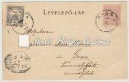 -es tarifával bérmentesítve, hátoldali érkeztető bélyegzővel. / 1901. 07.13. Long-distance letter. Between BUDAPEST-ASCHAFFENBURG.