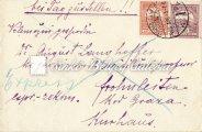 Between SUSAK-AUSTIN (USA) Franked with 1906. Turul 30f and 20f stamps. 1908.08.05.