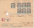 Registered distance letter, MURÁNYALJA-NAGYRŐCZE. Franked with 3+2+10+25f. 1913. Turul stamps. In total 40f., 4 coloured franking. 1917.