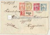 U.-GRAZ. Franked with 1K + 7x6f Military aid II. stamps. 1918. Köztársaság (II. Hadisegély bélyegek!) Hajtott teljes ívsor.