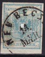 stamp. With ÖREGLAK cancellation. On type I. hand paper, the date is handwritten. (R!Gp.) 1850. Könyvnyomat 9kr.
