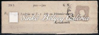 644-676 653. tétel 1861. Hírlapbélyeg címszalagon. KECSKEMÉT 654. tétel Kikiáltási ár: 8.000 Ft 1863.