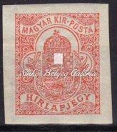 Teljes gépszínátnyomat. / 1898. Newspaper stamp. Vertical pair in multiple with lower corner of sheet.
