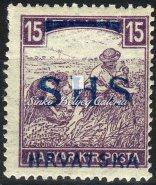 Fehérszámú Arató Kikiáltási ár: 10.000 Ft 1918. SHS Horvátország megszállás 12 ﬁllér, pirosszámú zöldportó. 708. tétel 1918. Fiume (Olasz megszállás) 12 f. fekete számú zöldportó VIIa vízjellel.