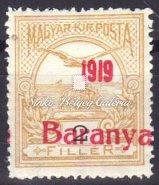 Serbian occupation "1919" antiqua ﬁgures -> rare, cataloge value x 8! Catalogue value: 98 000 HUF 1919. Baranya I.